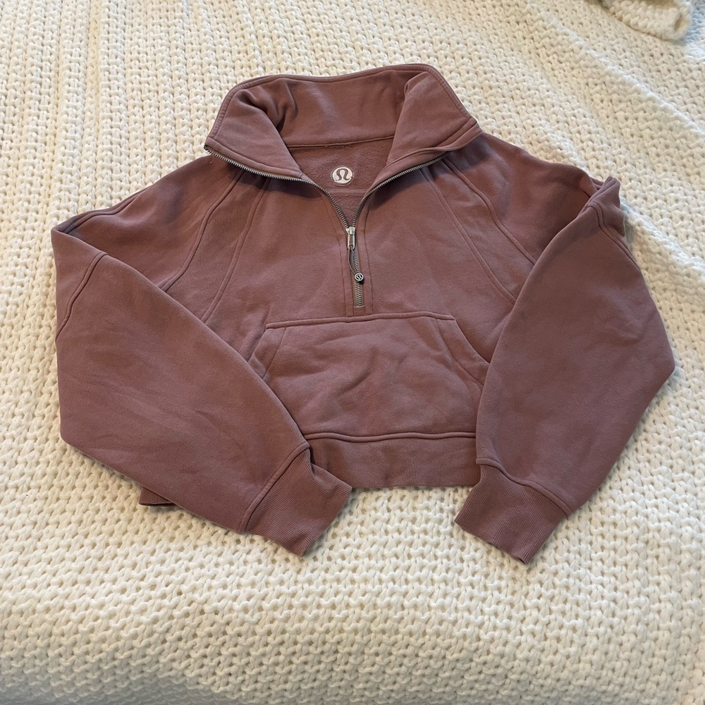 Lululemon Scuba funnel neck half zip, xs/s, twilight rose